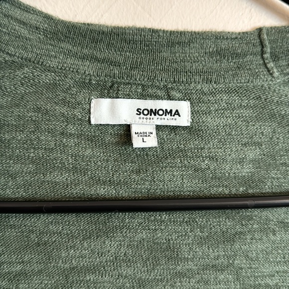 Sonoma Cardigan army Green split side size large - Picture 2 of 5